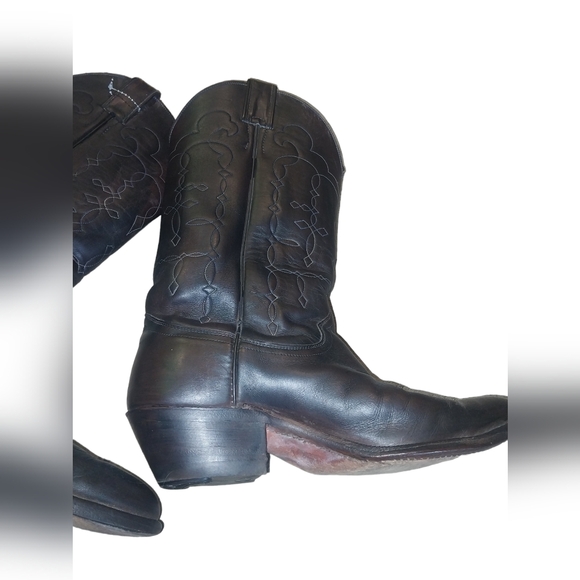 Justin Cowboy Boots Brown Leather Mens 8 Western Rockabilly Rodeo 5513 W… - Picture 8 of 8